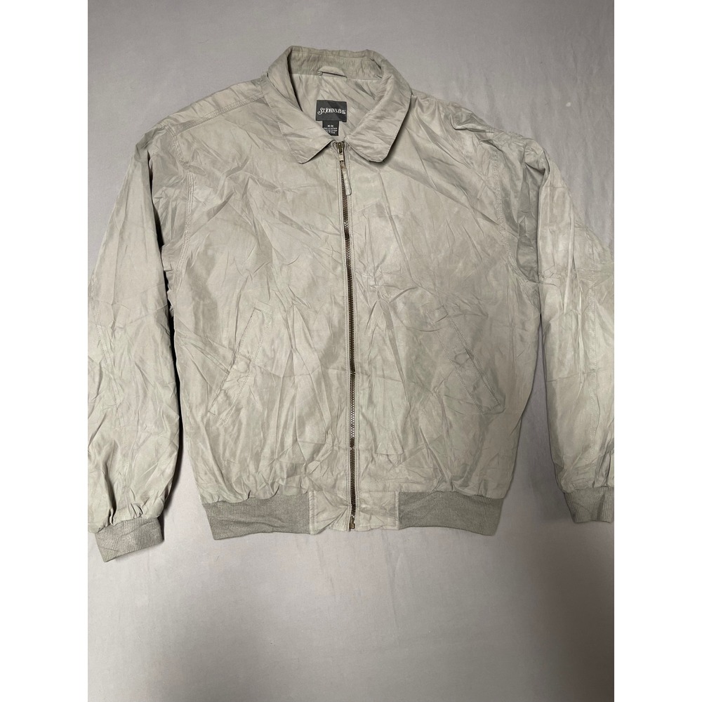 St Johns Bay Mens Gray Full Zip Lightweight‎ Bomber Windbreaker Jacket Size M